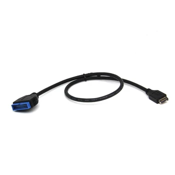1 БР USB Type 3.1-E Plug-Адаптер IDC20P Штекерный Кабел-Адаптер 20Pin Удължител За Дънната платка на Компютъра 30 см Черна Пластмаса
