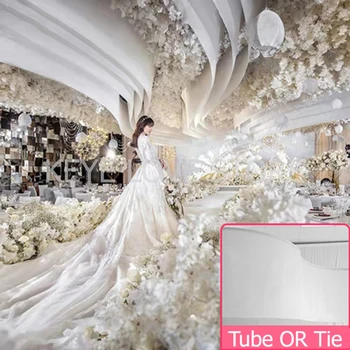 10 м Сватбена таванна еластична плат, марля завеса, украса на сватбената зала, сценична равнина, млечен коприна, великолепна тъкан, оформление на фона