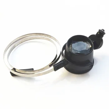 15X Оптичен обектив Инструмент за ремонт на часовници с led подсветка Лупа за часа Метална лупа за очите превръзка на главата бижута Hands Free Захранва от батерии
