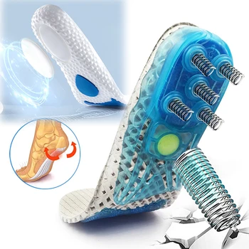 2 бр. силиконови ортопедични меки ластични стелки за обувки за бягане за мъже и жени, дишащи амортизационен подложки за стъпалата на обувките