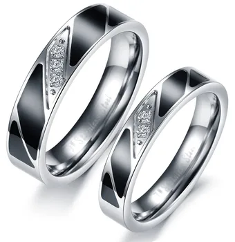 2014 Нови мъжки бижута от титанов стомана, пръстени за влюбени, мъжки годежни пръстени, черни модни пръстени, размер на 5-10 едро GJ322