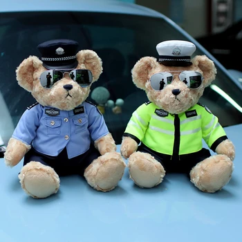 25/35 см, висококачествен мек полицай плюшено мече, плюшен играчка, мультяшное плюшена играчка форма на пътна полиция, плюшени играчки за кукли