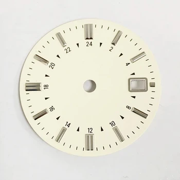 31 мм циферблат NH34 без нажежен бежов цвят с един циферблат с календар часовници за часа, за да се механизъм NH34 Аксесоари и резервни части