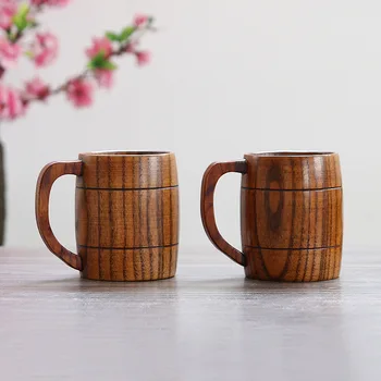 350 мл, класическа дървена кръчма на чаша за чай и кафе, чаша за домашния офис, чаша за парти с око, дървени дългогодишна посуда, термостойкая чаша за вода