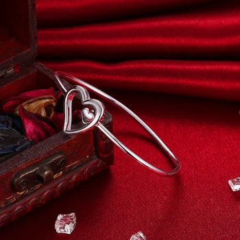 925 сребърни Романтични гривни със сърца, гривни за жени, подаръци за рожден ден, класически дизайнерски сватбени бижута, pulseras mujer
