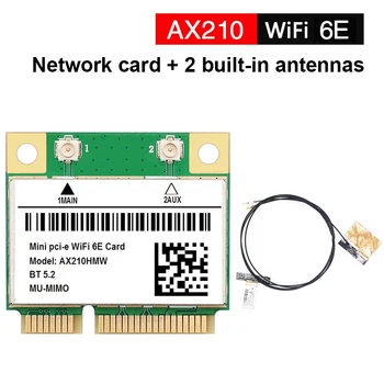 AX210 5374M WIFI 6E 5G Гигабитная Безжична Мрежова карта MINI PCIE 5,2 Модул Bluetooth мрежова карта С Вградена антена