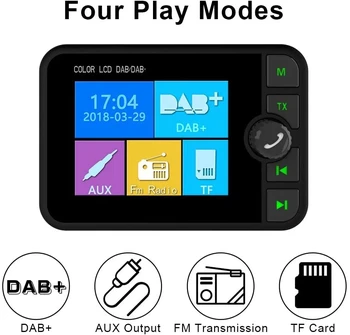 Dab + Антена Bluetooth съвместим MP3 FM трансмитер-DAB-Радио В Автомобил Стереозвукеадаптере за излъчване на цифров сигнал