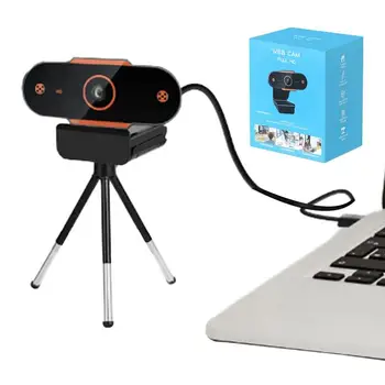 HD компютърна камера 1080P HD USB мини камера с автоматично фокусиране, като уеб камера за онлайн уроци, видео предавания на живо