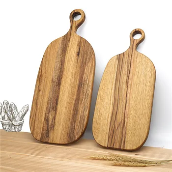 Jaswehome Дървено гребло дъска за Рязане на Дървени сервировочная дъска тава за хляб, суши Кухненски дъски за рязане с дръжка Кухненски инструменти