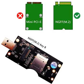 NGFF M. 2 Ключ B към USB 3.0 Адаптер Конвертор Разширителни Карти СИМ 8pin Авто слот за 3G/4G/5G
