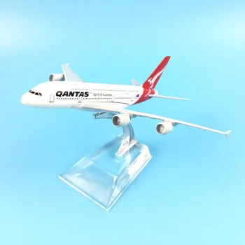 Qantas Airbus A380 Модел самолет Лети Под налягане, Метални Модели на Самолети 16 см 1:400 Метален Самолет A380 Модел Самолет Играчка За Подарък