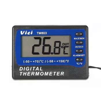 TM803 Цифров LCD дисплей Термометър за Хладилник фризер Аквариум Комплект Датчик за температура Метър Аларма термограф