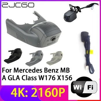 ZJCGO 4 ДО 2160 P Записващи устройства Dvr за Кола Камера, 2 Обектива Регистратори Wi Fi Нощно Виждане Mercedes Benz MB A GLA Клас W176 X156