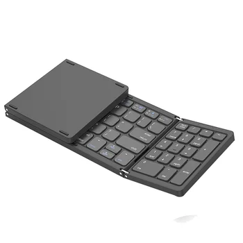Безжична сгъваема клавиатура, акумулаторна чрез USB, за pda и смартфони, IOS, Android, Windows PC -сив