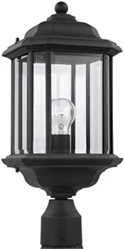Външен окачен лампа-трансформатор Kent с полуподъемным на стена, с един светильником, черен