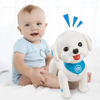 Играчка-кученце с дистанционно управление, радиоуправляеми робот, куче, детски подарък, електрическа лампа, играчка за домашни кучета, меки играчки за кучета за момчета и момичета