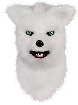 Маска на лисица с подвижна уста, маска на вълк с подвижна уста за cosplay, плюшено костюм от изкуствена кожа за парти в чест на Хелоуин
