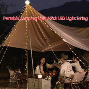 Многофункционален портативен походный лампа на Нато, украса за палатки на открито, на led венец с малко цветен светильником за къмпинг