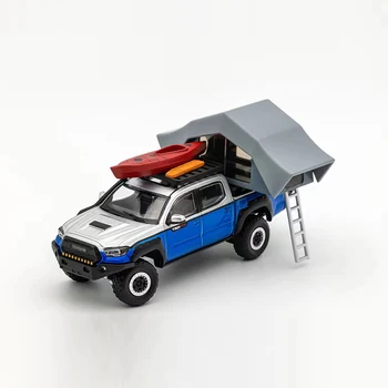 Модел на автомобила Tacoma N300 за офроуд GCD 1:64 с аксесоари от сплави -син сребрист