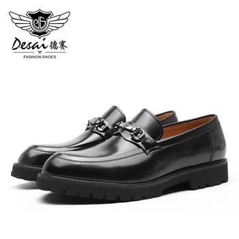 Модерен мъжки лоферы DESAI, нескользящая ежедневни обувки луксозен дизайн за мъже, черни пролетно-есенни мъжки модел обувки 2021