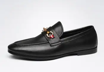 Модерни обувки за шофиране лоферы без закопчалка мъжки обувки, дишаща ежедневни обувки от естествена кожа вечерни обувки за мъже