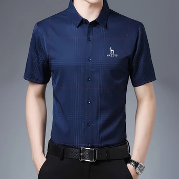 Мъжки поло риза с бродиран лого, лятна висококачествена ежедневна мъжка тениска-поло с къс ръкав, бизнес случайни топ