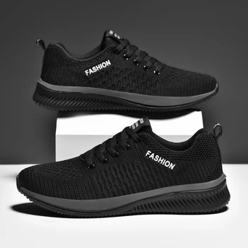 Мъжки спортни обувки, мъжки тенис на маса, скейтборд, черна мрежа, чрез шнурове, през цялата чорап, голям размер, ежедневни летни маратонки за бягане, спортни обувки