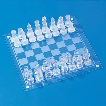 На шахматната игра Chessman Международни Шах Прозрачни Стъклени Фигури 25x25 см Закопчалка Шахматната Дъска, Детски Играчки
