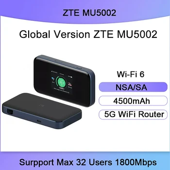 Нов Оригинален ZTE 5G Портативен Рутер с Мобилни карти WiFi6 Cpe Безжична Мрежова Карта Gigabit Мрежов Порт MU5002 Със Слот За сим карта