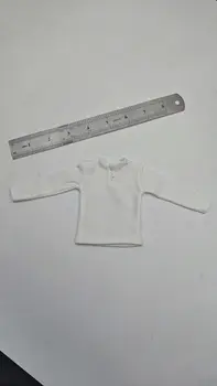 Облекло в мащаб 1/6 с копчета, бяла риза с дълги ръкави, модел за фигура 12 инча