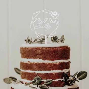 Персонализирани topper за торта за сватба, рожден ден, г-н и г-жа сватбена торта в селски стил, акрилна поименна знак за годишнината торта