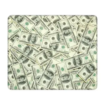 Подложка за мишка с печат на пари в Съединените Щати, доларови банкноти, квадратен противоскользящий гумена подложка за мишка за геймъри, подложка за мишка на компютъра на масата