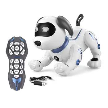 Роботът-куче с дистанционно управление роботът-куче Е-куче-трик куче гласови команди програмируем умен и танцуващ робот имитира играчка