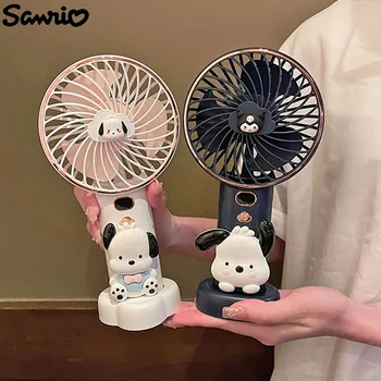 Ръчен мини-фен на Sanrio Pachacco Нова карикатура Kawaii пет степени на вятъра Преносим творчески акумулаторна тих настолен малък вентилатор