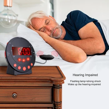 Сверхгромкий будилник на Супер Shaker идеален за хора с увреден слух Цифрови настолни часовници, Настолни часовници