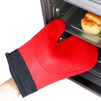Силиконови топлоустойчиви ръкавици ръкавици за приготвяне на барбекю, ръкавици за печене, нескользящие силиконови кухненски ръкавици за микровълнова печка, ръкавици за печене на фурна