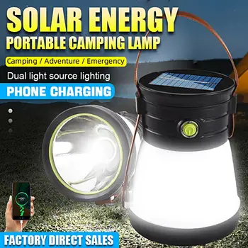 Слънчев походный лампа с висока яркост, водоустойчив светлини, ABS прожектор, USB, мултифункционална лампа за палатка, Аксесоари за къмпинг