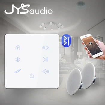 Стенен усилвател Bluetooth, музикален панел със сензорен бутон, на фона на музикалното система за домашно кино с 4,5 
