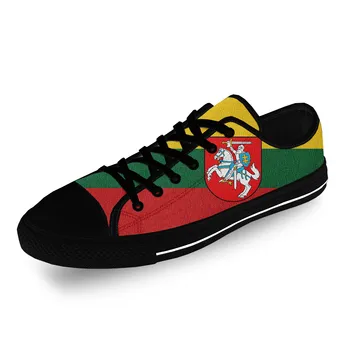 Флаг на Литва, Литовската патриотическая ежедневни плат, модни парусиновая обувки с 3D принтом, мъжки и женски леки, дишащи маратонки