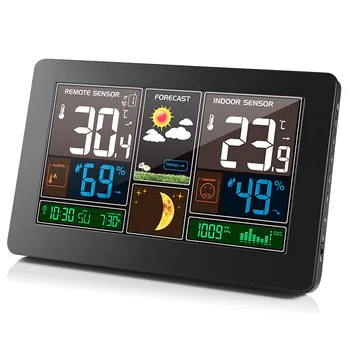 Часовници с цветен екран, часовник с прогнозата за времето, радиовълни, температурата и влажността в затворени помещения и на открито, led електронни часовници