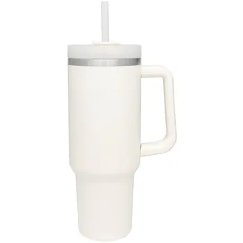 Чаша с дръжка и сламена капак, бутилка за вода от неръждаема стомана, пътна чаша, изолирано чаша с лед за приготвяне на чай и кафе